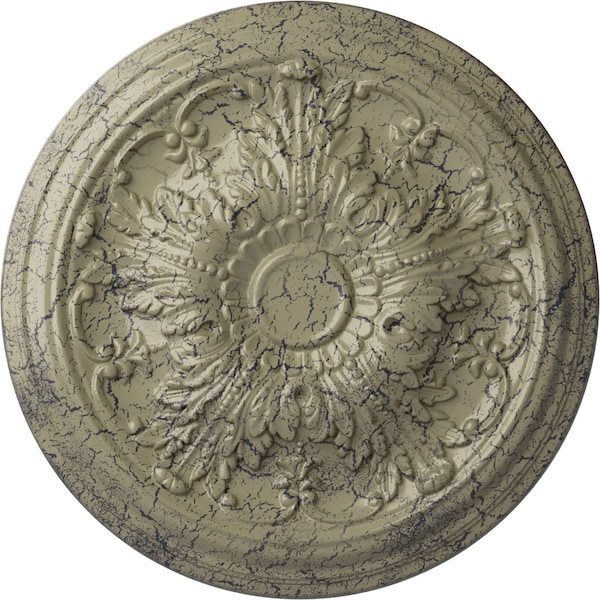 Ekena Millwork Damon Ceiling Medallion (Fits Canopies up to 3 3/8"), 20"OD x 1 1/2"P, Castle Stone Crackle CM20DACSC - main